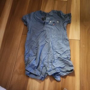 Blue Baby Romper with Bear Design